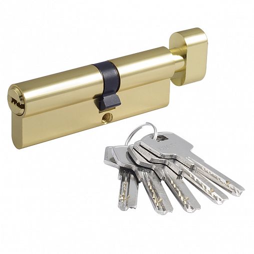 Цилиндровый механизм Нора-М STD Z ЛПВ-90 (50-40В), ключ/вертушка, золото фото