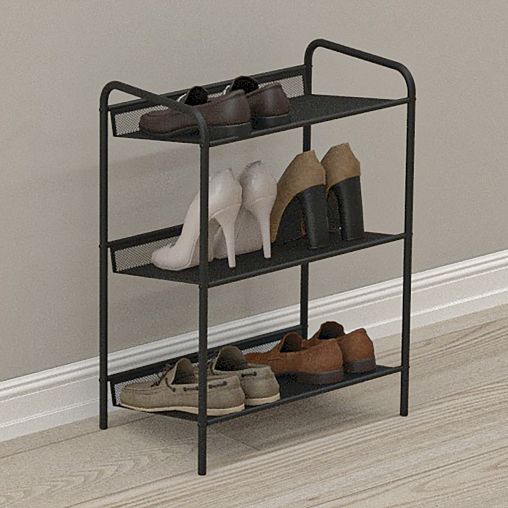 Подставка для обуви ЗМИ Женева 13, 3-х полочная, 45 x 27 x 60 см, черная фото