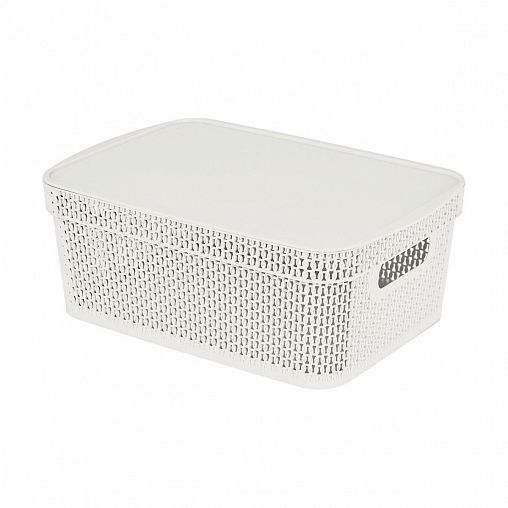 Корзина Keeplex Ajur, с крышкой, 38 x 27 x 14,3 см, белое облако фото