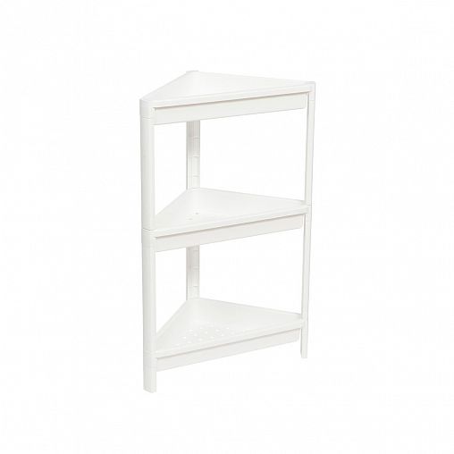 Этажерка угловая Violet Vikea, 3 полки, 330 x 330 x 707 мм, пластик, белая фото