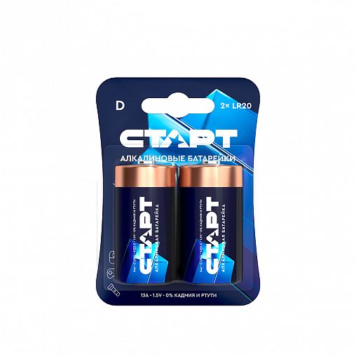 Батарейка Старт LR20-BL2, типоразмер D, 2 шт фото