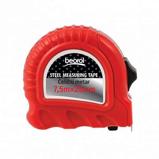 Рулетка Beorol, с фиксатором, пластиковый корпус 7,5 м x 25 мм фото