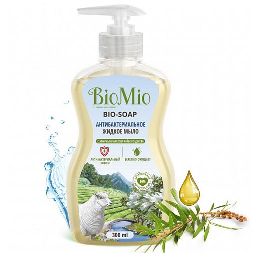 Жидкое мыло антибактериальное BioMio Bio-Soap Чайное дерево, 300 мл фото