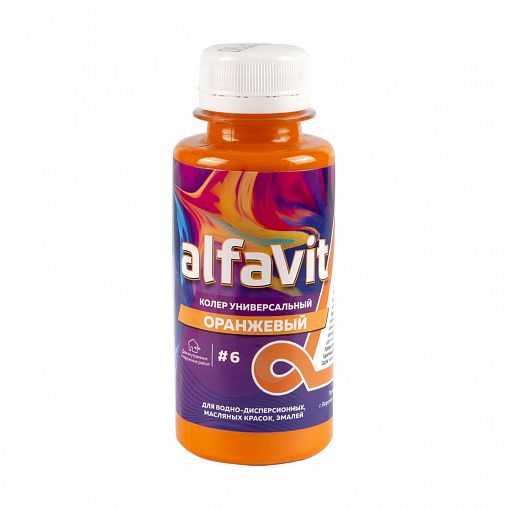 Колер универсальный Alfavit № 6, 100 мл, оранжевый фото