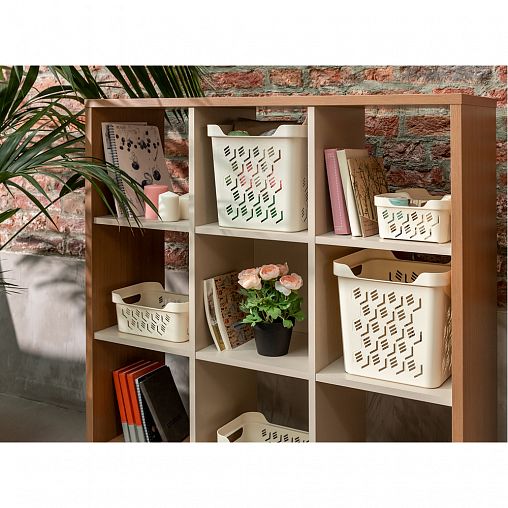 Ящик универсальный с крышкой Econova Luxe, 286 x 286 x 286 мм, 18 л, светло-бежевый фото