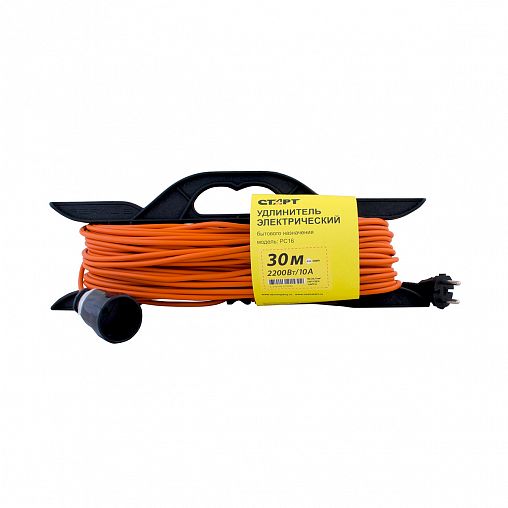 Удлинитель на раме Старт SG 1х30/РС16, 1 розетка, без заземления, 2 x 0,75 мм², 30 м, оранжевый фото