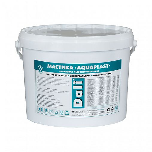 Мастика гидроизоляционная Dali Aquaplast, универсальная, акриловая, 9 л фото