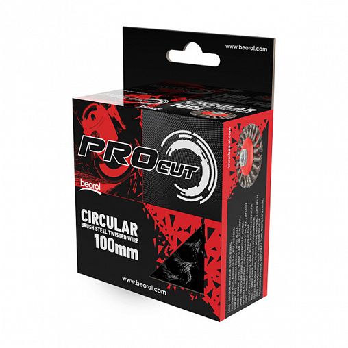 Щетка для УШМ Beorol, тарелка, 100 мм, М14, витая проволока фото