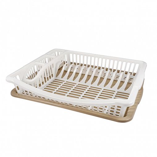 Сушилка для посуды Plast Team Stockholm, с поддоном, 47 x 37 x 8 см, шоколадный мокко фото