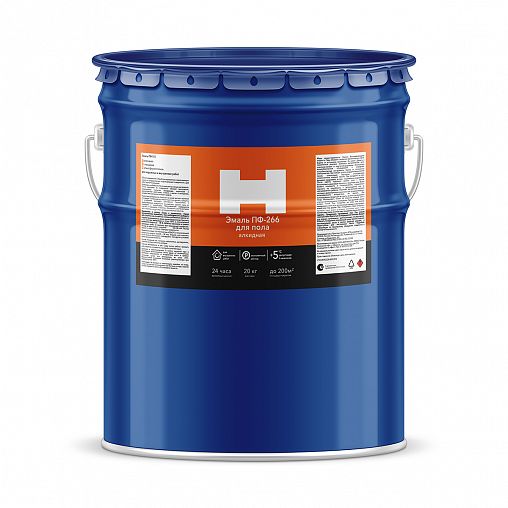 Эмаль ПФ-266 для пола H, алкидная, глянцевая, 20 кг, красно-коричневая фото
