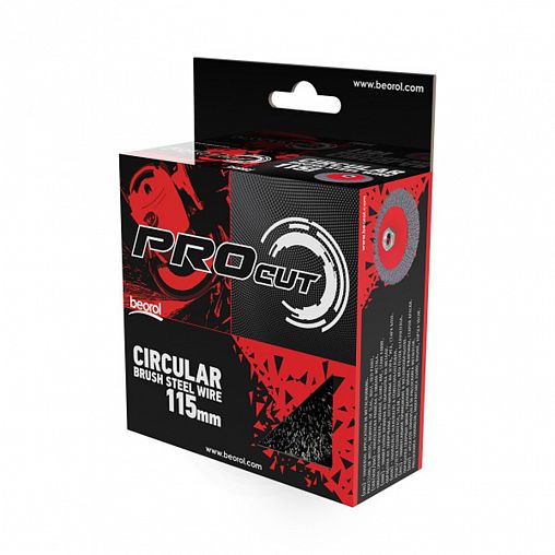 Щетка для УШМ Beorol, тарелка, 115 мм, М14, гофрированная проволока фото