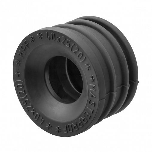 Манжета для канализации MasterProf, ТЭП, d 40 x 25 мм, черная фото