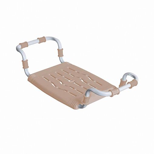 Сиденье в ванну Nika, пластиковое, металлический каркас, бежевое фото