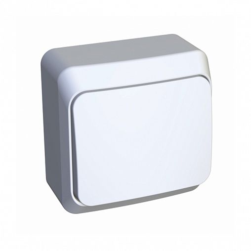 Выключатель 1-клавишный самовозвратный Systeme (Schneider) Electric Этюд, накладной, белый фото