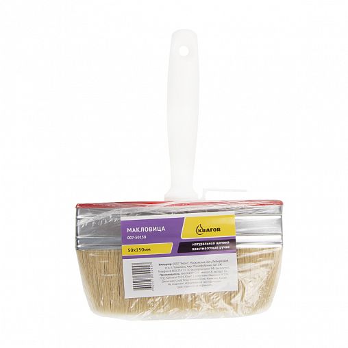 Макловица Krafor, натуральная щетина, пластиковая ручка, 50 x 150 мм фото