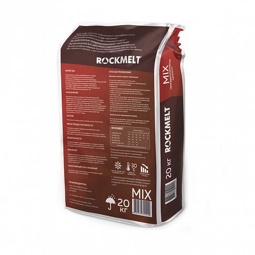 Противогололедный реагент Rockmelt Mix быстрого действия, 20 кг фото