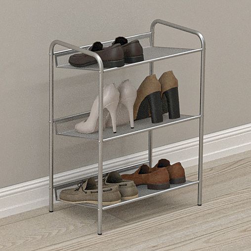 Подставка для обуви ЗМИ Женева 13, 3-х полочная, 45 x 27 x 60 см, металлик фото