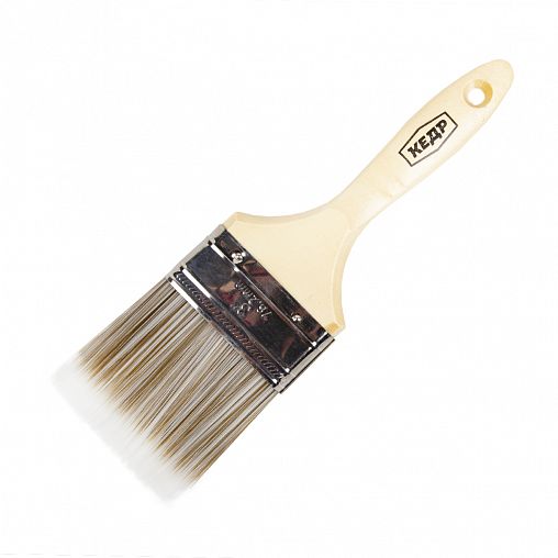 Кисть плоская Кедр Эксперт №3, искусственная щетина, деревянная ручка, 75 мм фото