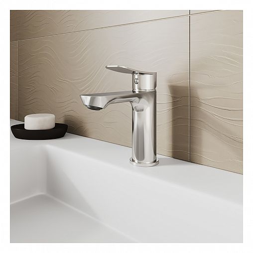 Смеситель для раковины с коротким изливом Milardo Demi DEMSB00M01, хром фото