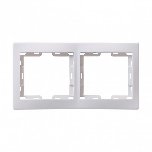 Рамка IEK Кварта РГ-2-КБ, 2 поста, горизонтальная, белый фото