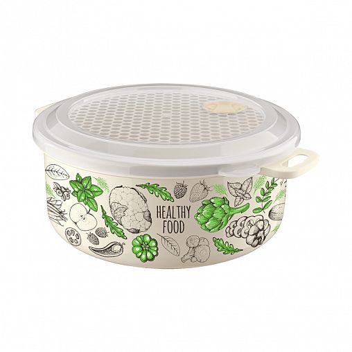 Емкость Phibo, круглая, 2 л, бежевая фото