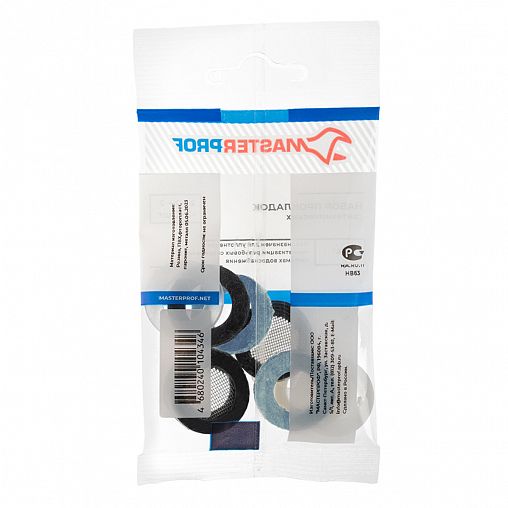 Набор сантехнических прокладок MasterProf, 3/4", 10 шт фото