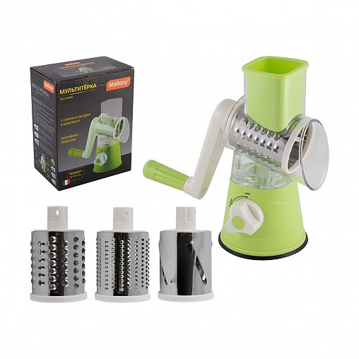 Мультитерка Mallony Bellissimo, на вакуумной присоске, 3 насадки, 24 x 26 x 11 см фото