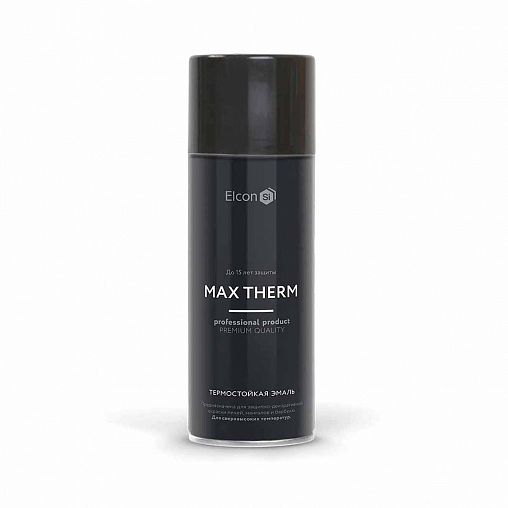 Аэрозольная термостойкая эмаль Elcon Max Therm, до +400 °С, 520 мл, RAL 7040, серая фото