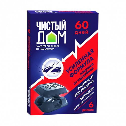 Ловушка для тараканов Чистый дом Усиленная формула, 6 шт фото