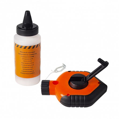 Шнур разметочный Шабашка, в пластмассовом обрезиненном корпусе + порошок, 30 м фото