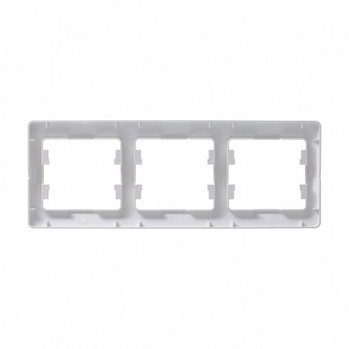 Рамка Systeme Electric Glossa, 3 поста, горизонтальная, перламутр фото