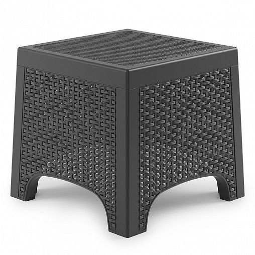 Стол садовый Альтернатива Ротанг Лайт, 43,5 x 43,5 x 39,5 см, графитовый фото