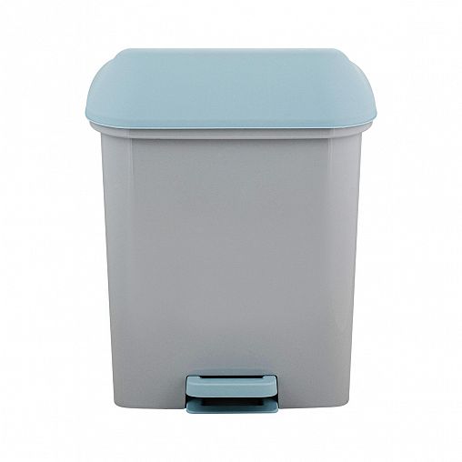 Контейнер для мусора Spin&Clean Step, с педалью и внутренним ведром, 15 л, небесный фото