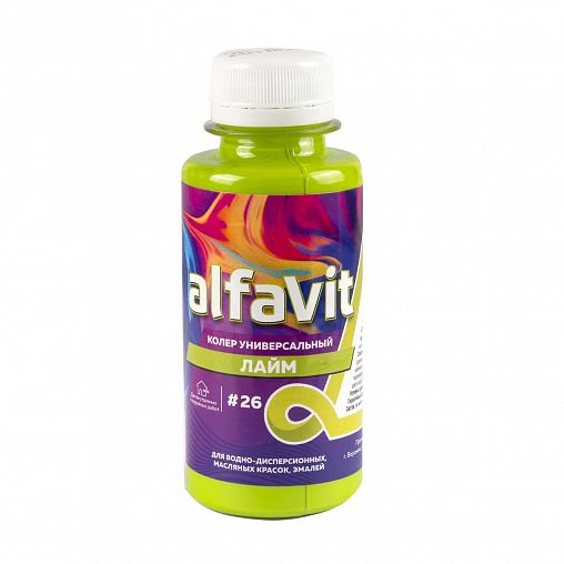 Колер универсальный Alfavit № 26, 100 мл, лайм фото