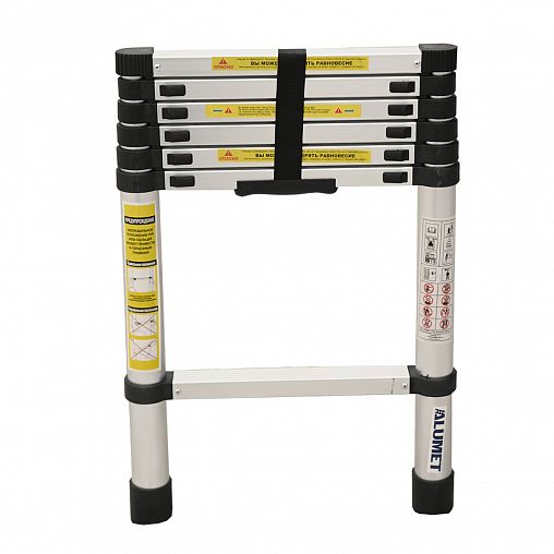 Лестница телескопическая односекционная Alumet TLS 2.0, алюминиевая, 7 ступеней, 2 м фото