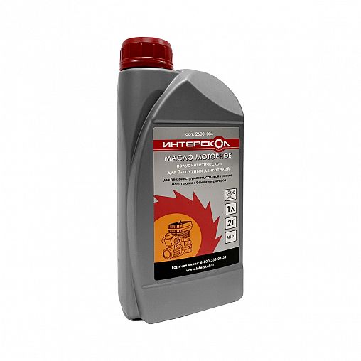 Масло моторное полусинтетическое Интерскол 2T, 1 л фото