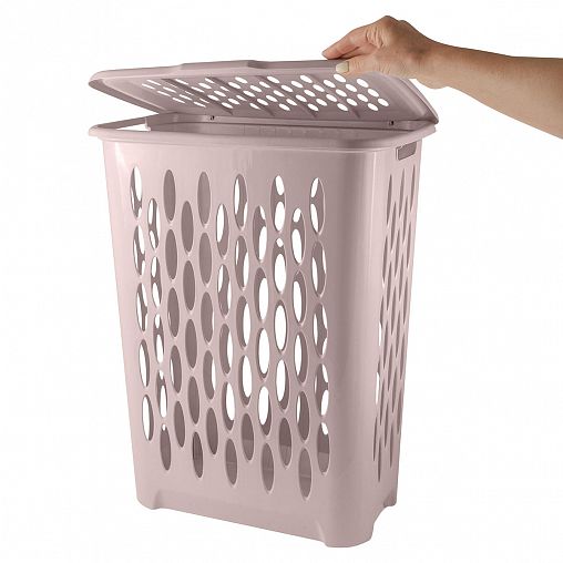 Корзина для белья Keeplex Light, с крышкой, 37 л, бежевый топаз фото