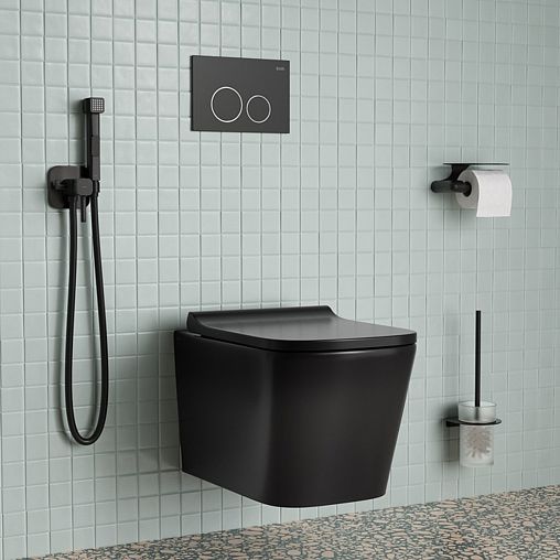 Встраиваемый гигиенический душ со смесителем IDDIS Axes, черный матовый фото