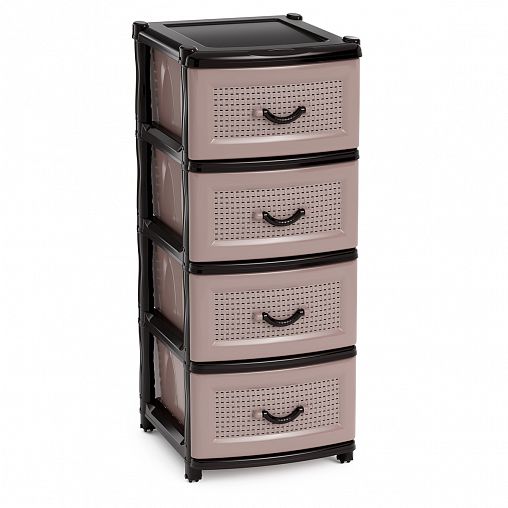 Комод четырехсекционный Альтернатива, 48 x 38 x 98 см, коричневый фото