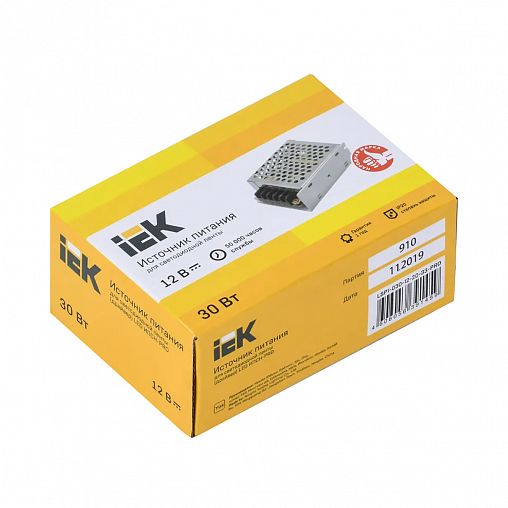 LED-драйвер (блок питания) IEK ИПСН-PRO, 30 Вт, 12 B, блок-клеммы, IP20 фото