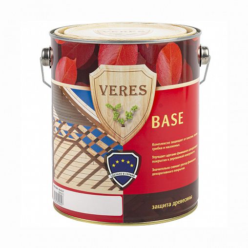 Грунтовка по дереву Veres Base, бесцветная, 2,7 л фото