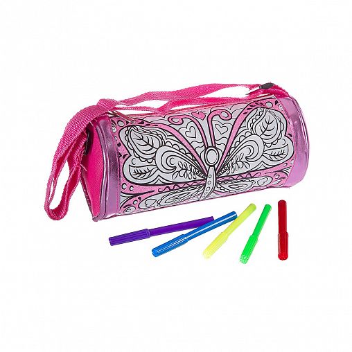 Сумка для раскрашивания Bondibon Я дизайнер Бабочка с блестками, 19 x 8 см фото