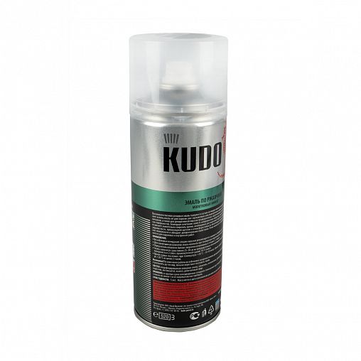 Аэрозольная краска по ржавчине молотковая Kudo KU-3013, 520 мл, серебристо-черная фото