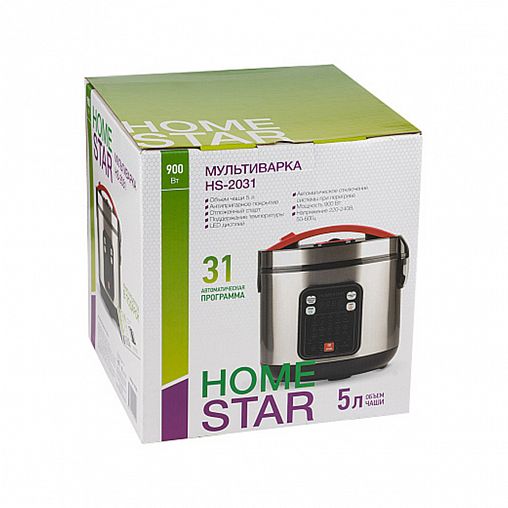 Мультиварка HomeStar HS-2031, 5 л, 900 Вт, черная фото