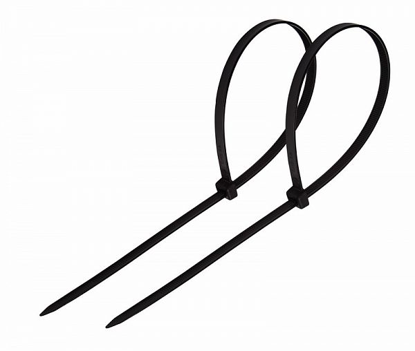 Хомут-стяжка Rexant, нейлон, 7,6 x 400 мм, 100 шт, черный фото