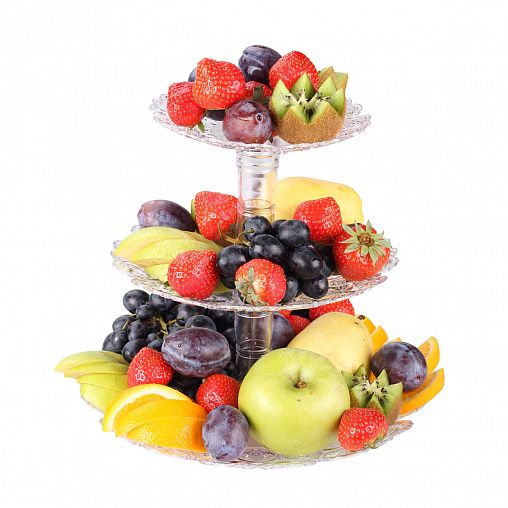 Фруктовница Альтернатива Мелодия, 3 яруса, прозрачная фото