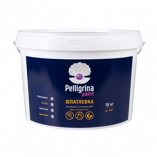 Шпатлевка универсальная для наружных и внутренних работ Pelligrina Paint, акриловая, 18 кг фото