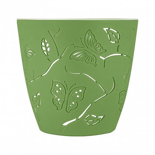 Горшок для цветов Plast Team Butterflies, 0,7 л, зеленое яблоко фото