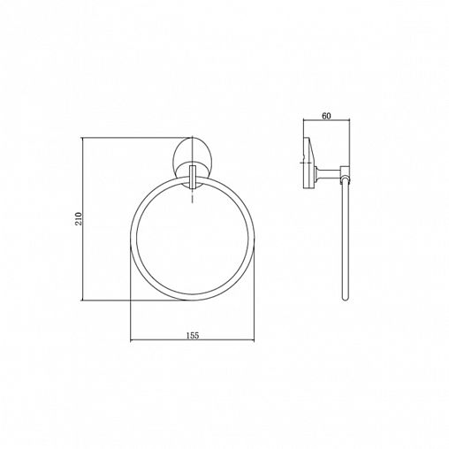 Полотенцедержатель Fashun A1604, хром фото
