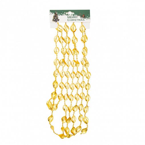 Бусы Эллипсы, d 4 мм, 2,7 м, золото фото